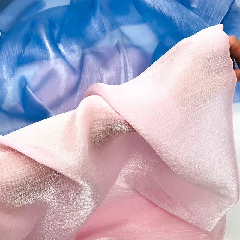 1 meter Width 59.05'' Flash crinkle fabric,5 colors mesh fabric,for DIY Ruskirt,for Chinese Hanfu