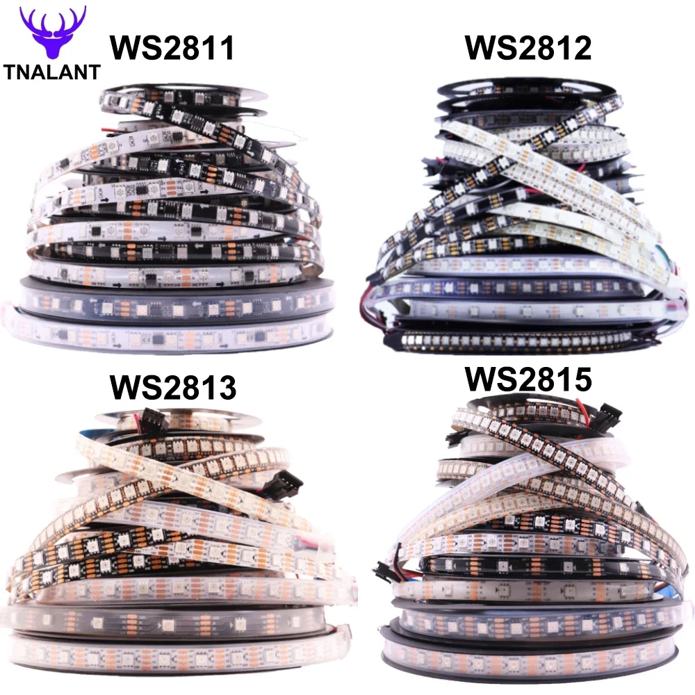 WS2812B WS2813 WS2815 WS2811 RGB LED Strip Individually Addressable 30/60/144pixels/Leds/M Tape Light IP30/65/67 DC5V DC12V