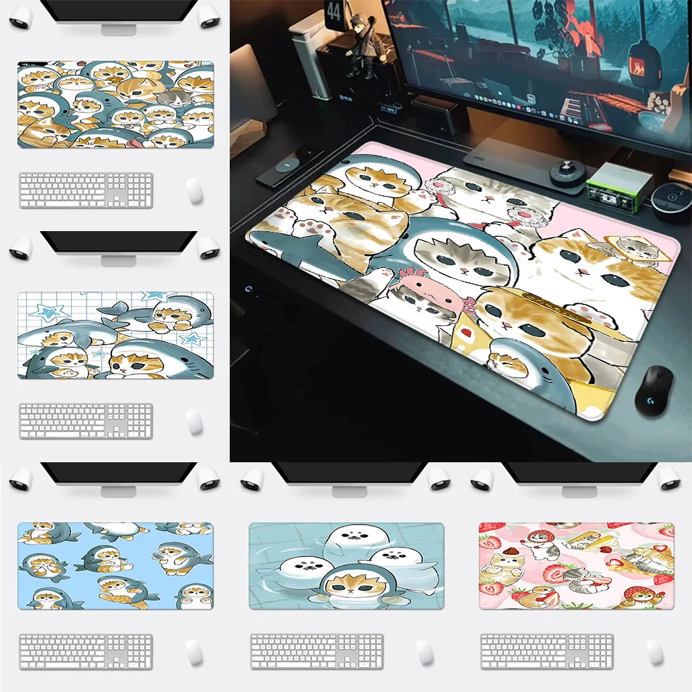 

Funny Cat M-mofusands Mousepad HD Printing Computer Gamers Locking Edge Non-slip Mouse Pad XXL90x40cm Keyboard PC Desk Pad