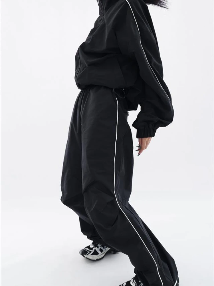 Spring Sports Two-piece Suit Women High Street Sport Track Jacket Loose Sweatpants Ladies Outdoor Joggers Loose Tracksuit Female