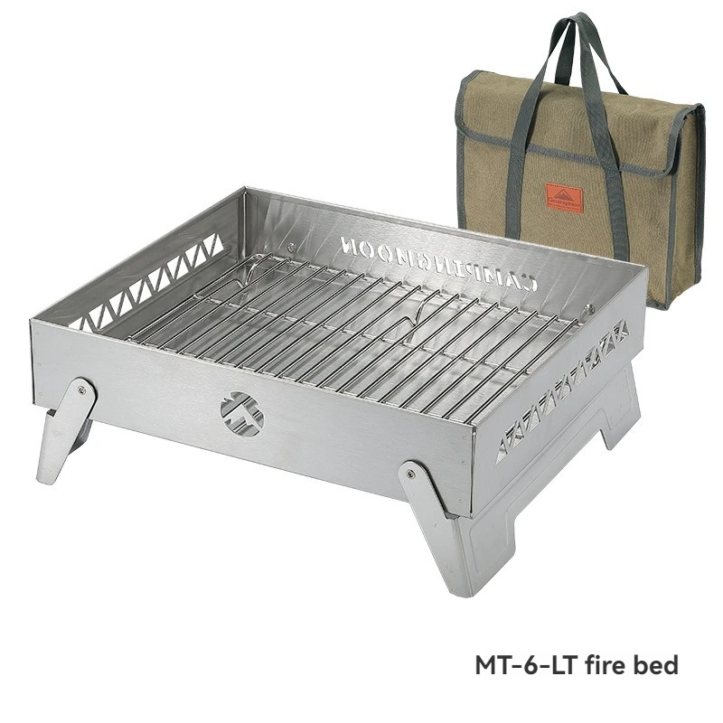 

CAMPINGMOON Новый MT-6-LT уличная пожарная кровать из нержавеющей стали, палающий стол для кемпинга, барбекю, портативная складная пожарная отопительная печь