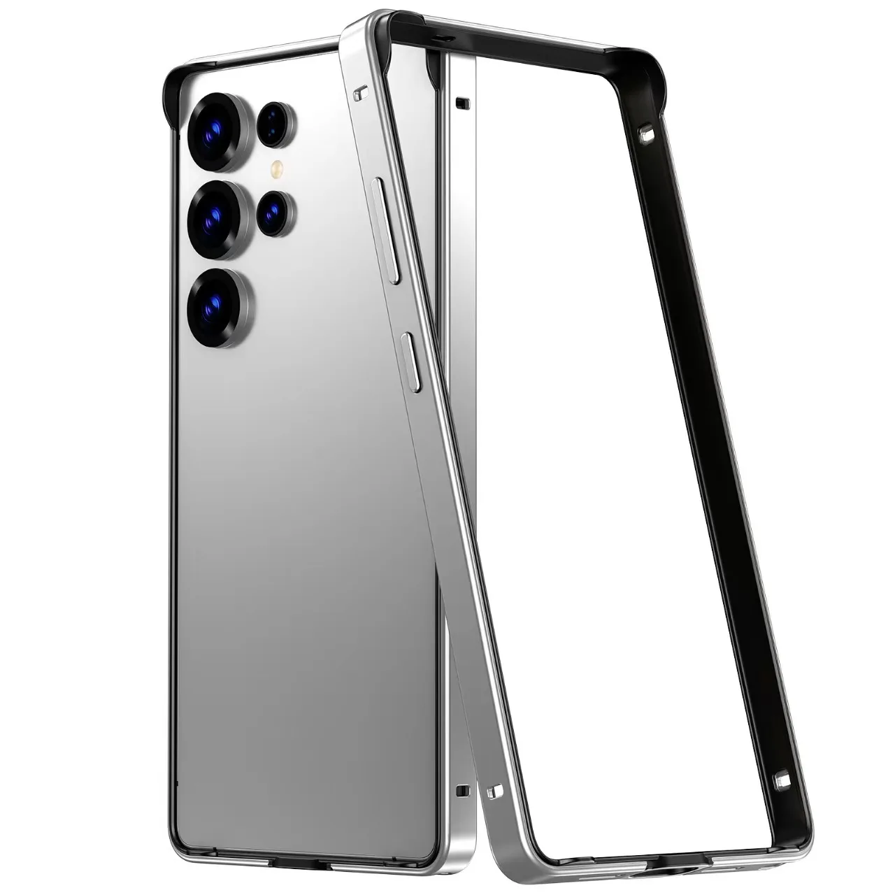 

Чехол для Samsung S26 S25 S24 Plus Ultra, выпуклый силиконовый чехол с металлической рамкой, защитный, ударопрочный, устойчивый к царапинам, прочный, однотонный.
