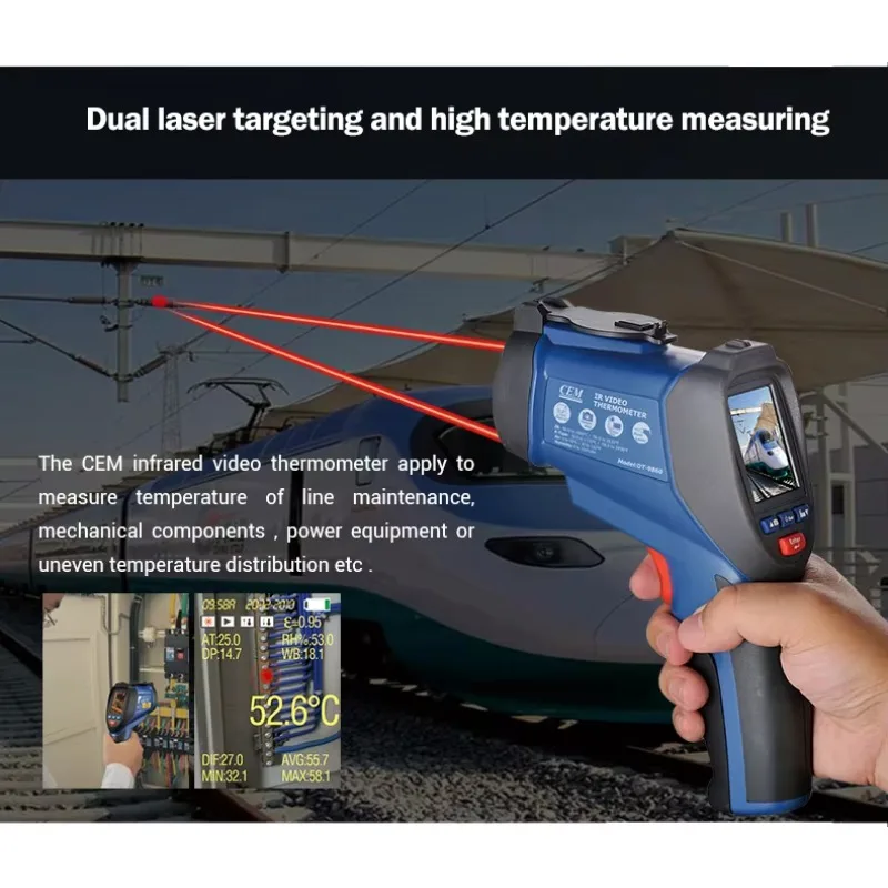 컬러 LCD 디스플레이가 있는 적외선 비디오 온도계 -50~2200 섭씨