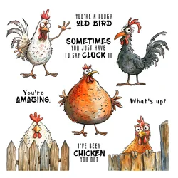 Mangocraft Cute Cartoon Rooster Chicken Cutting Dies Clear Stamp DIY Scrapbooking Metal Dies Silicone Stamp For Card Album Decor