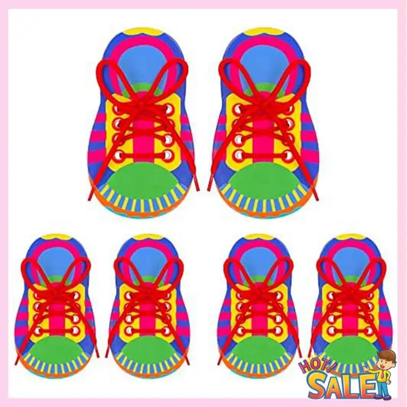 A88X Shoelace Threading Teaching Toys Learning Shoelace Toys Children Toddler Fine Motor Skills Toys Early Learning Toys