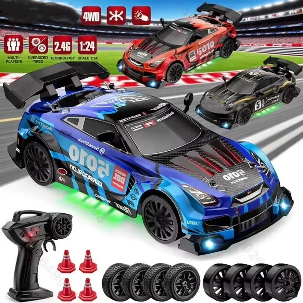

1:24 RC Drift Car 4WD со светодиодной подсветкой Гоночный автомобиль с дистанционным управлением 2,4G Радио Высокоскоростная модель автомобиля Игрушки для детей Подарки