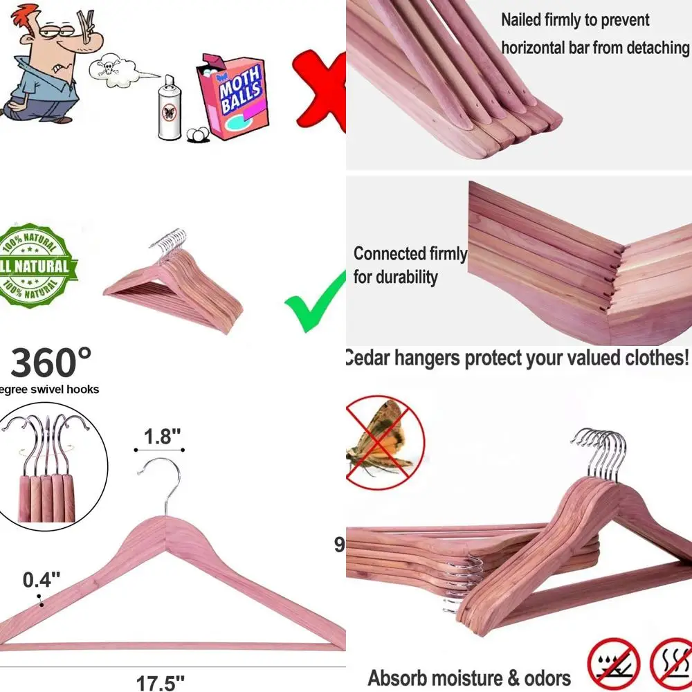 

Набор из 30 вешалок для костюмов из американского красного кедра с 360° ° Поворотные крючки, гладкая поверхность для тонкой посадки, идеально подходят для освежающих шкафов