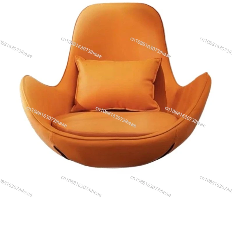 الجلود كسول أريكة واحدة كرسي الشمال ضوء كرسي خلفي فاخر غرفة الترفيه كرسي 360 ° كراسي غرفة المعيشة الأسطوانة المتنقلة #2