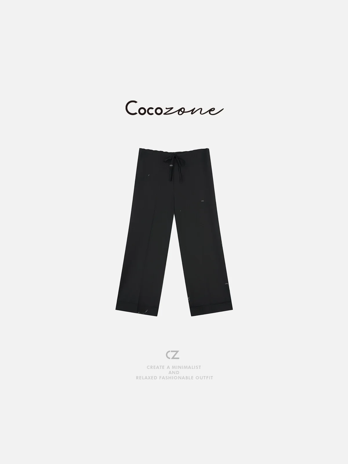 

Zone Casual Wool Blend Wide Leg Pants Women's Elastic Waistband Summer Slimming Straight Leg Trousers Comfortable Polyester F...