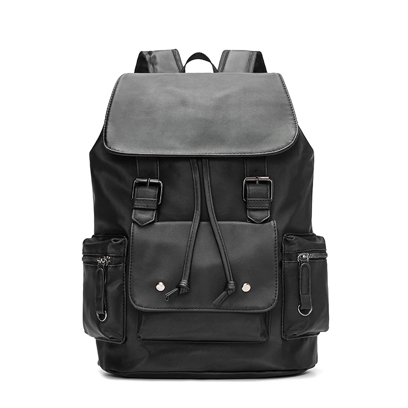 New Fashion Men Leather Backpack Black School Bags for Teenager Boys Laptop Backpacks Mochila Masculina High Quality