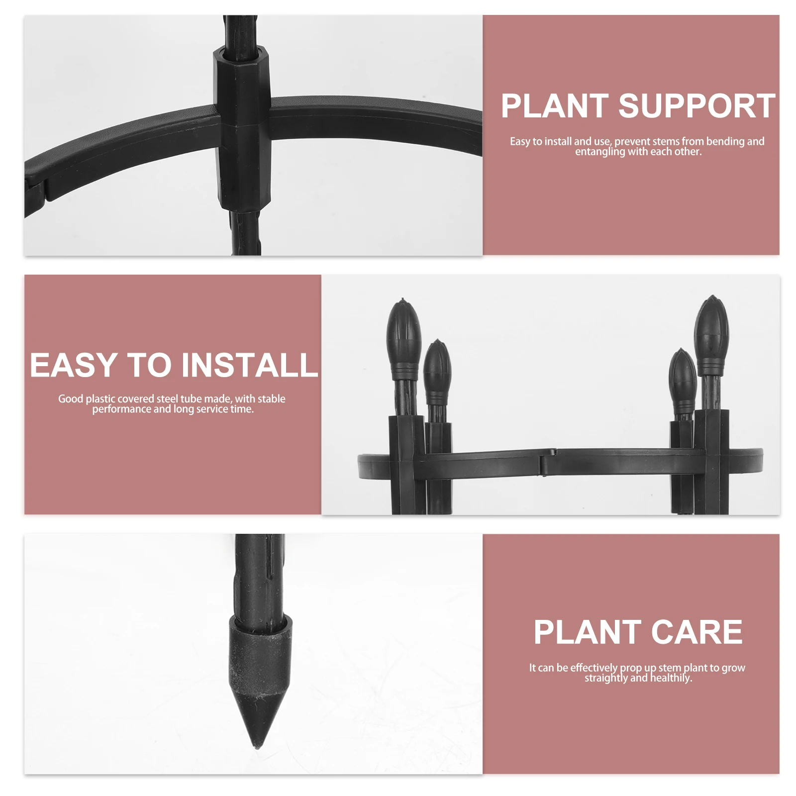 

Plants Bracket Flower Stand Round Potted Support Garden Trellis Vegetables Houseplants Holder Black Climbing Frame Stable Long