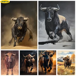 Raging Bull 5D Diamond Painting Bullfighting Pictures Diy Diamond Embroidery Cross Stitch Animal Home Wall Decor Handmade Gift