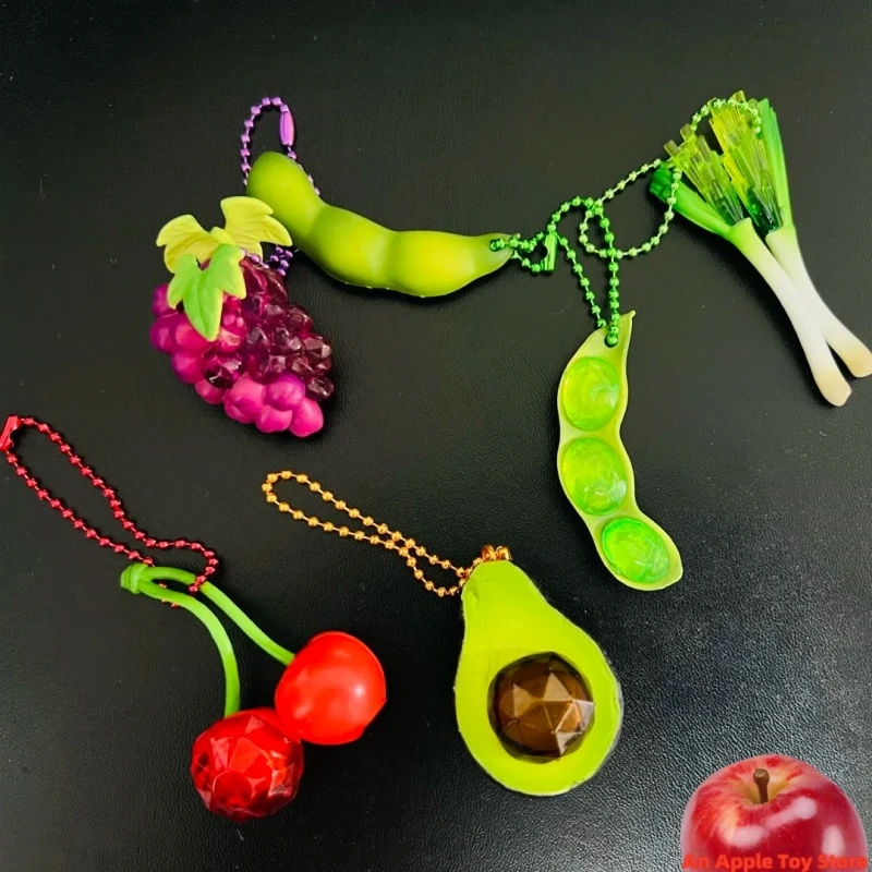 Em estoque stasto organismo x pedra preciosa seção de alimentos abacate verde soja uva pingente charme figura de ação presente