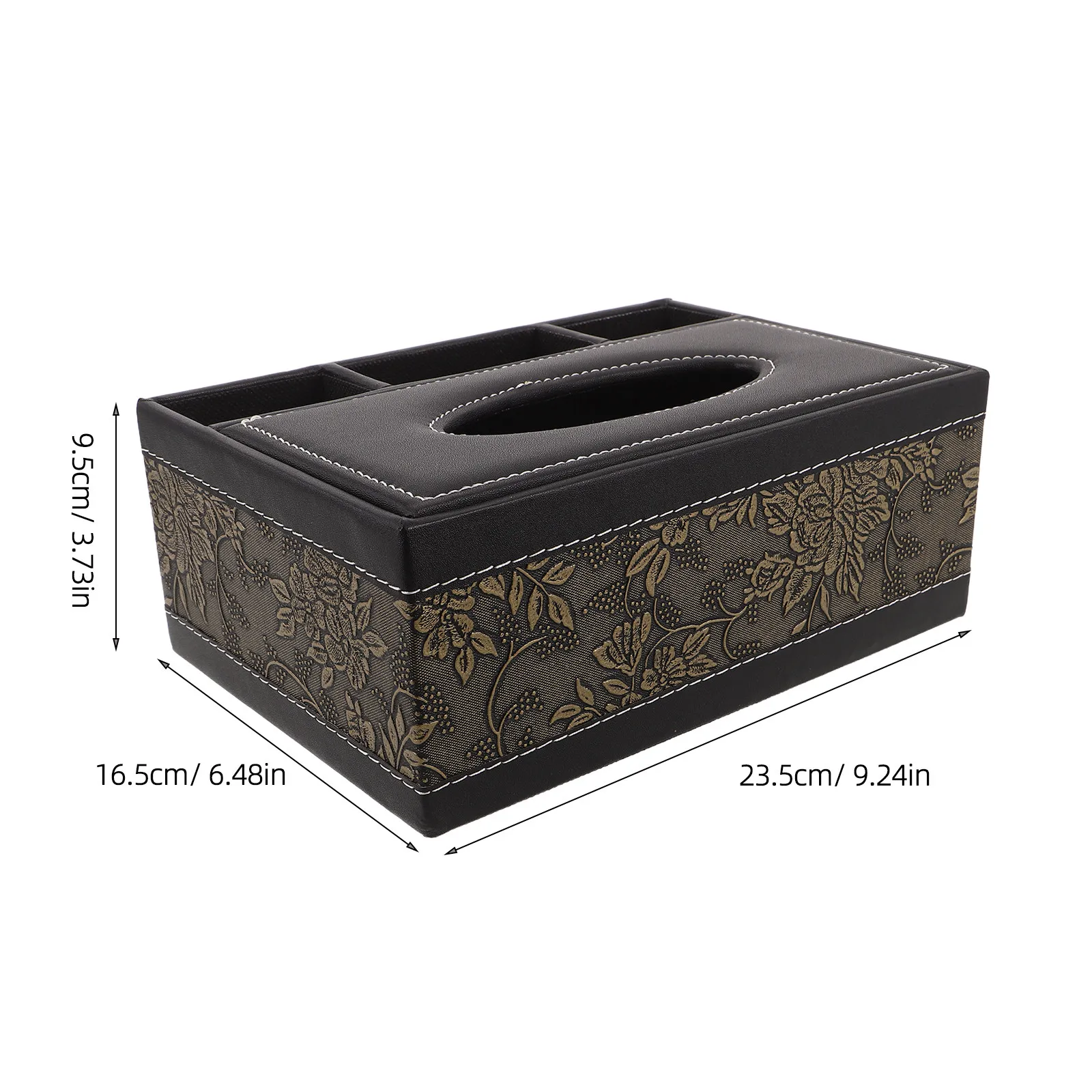 PU Nordic Retro Tissue Box Desktop Organizer Multifunctional Tissue Dispenser Remote Control Storage Case for Kitchen view 2