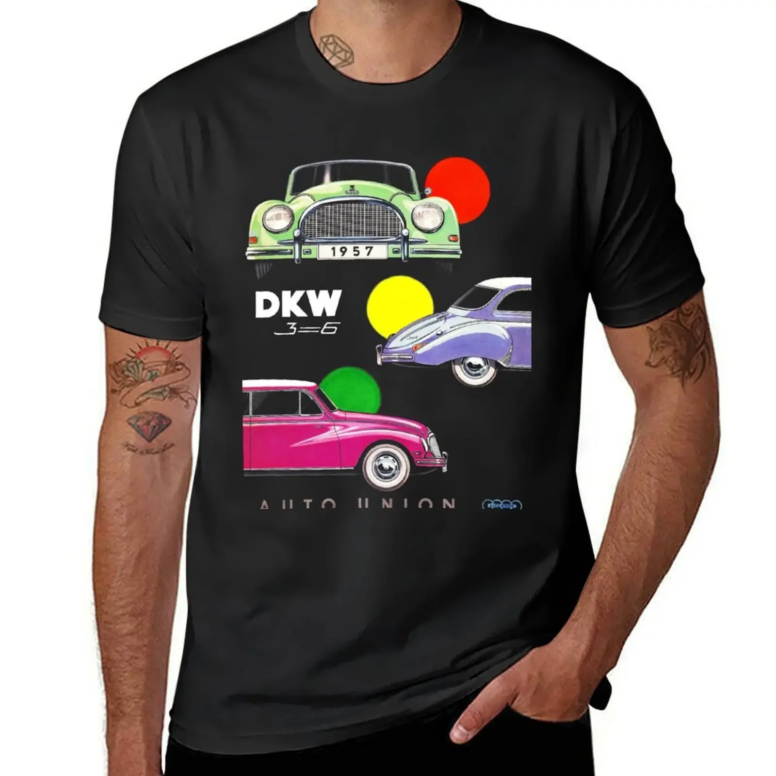 تي شيرت برسومات للرجال من DKW AUTO UNION ، بالإضافة إلى ملابس صيفية ، حزمة ، أحجام
