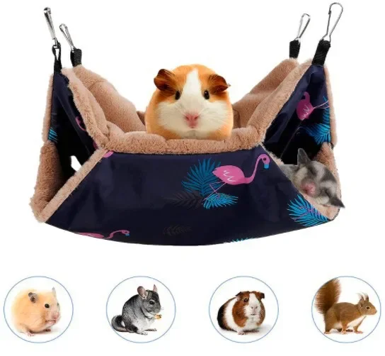 

Hammock Rats Double Thick Plush Warm Bed Hamster House Nest Sleeping Hanging Tree Beds Guinea Pig Hamster Cage