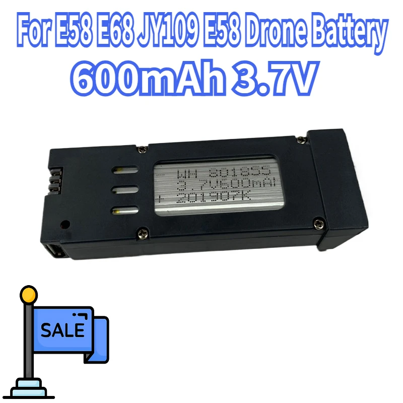 

E58 Drone Battery 600mAh 3.7V E58 Lipo Battery RC Drone Lithium Batteries Remote Control UAV Battery For E58 E68 JY109