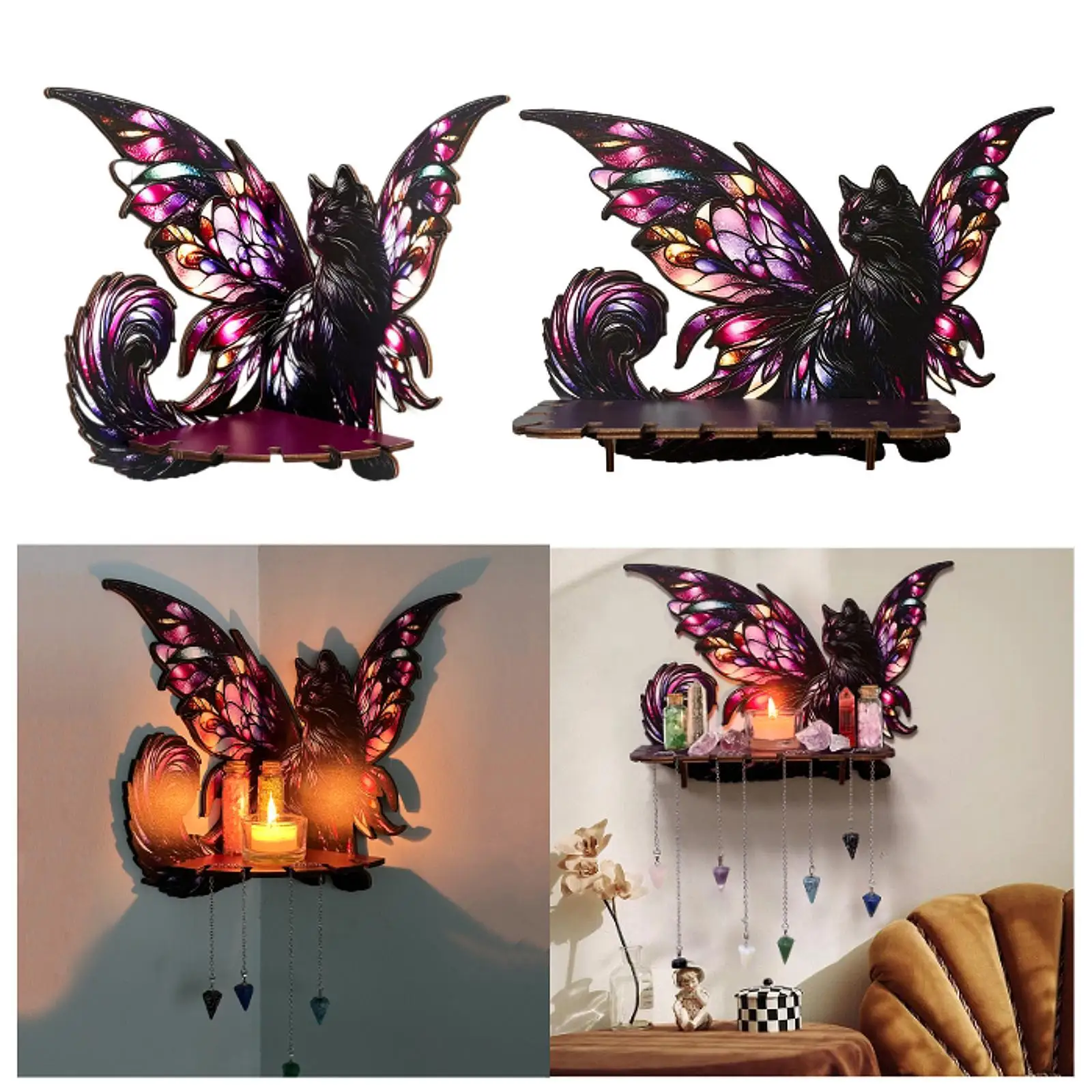 

Butterfly Wall Shelf Women Gift Boho Decor Cute Corner Shelf for Bedrooms