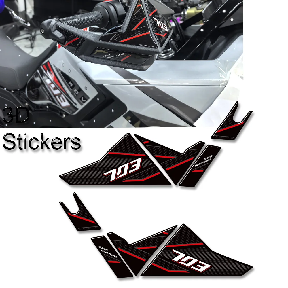 

3D Stickers Decals Protector FrontMud guard Fender Adventure Tank Pad Cap Grips Knee For ZT703-FZT-703F ZT 703F 703 F