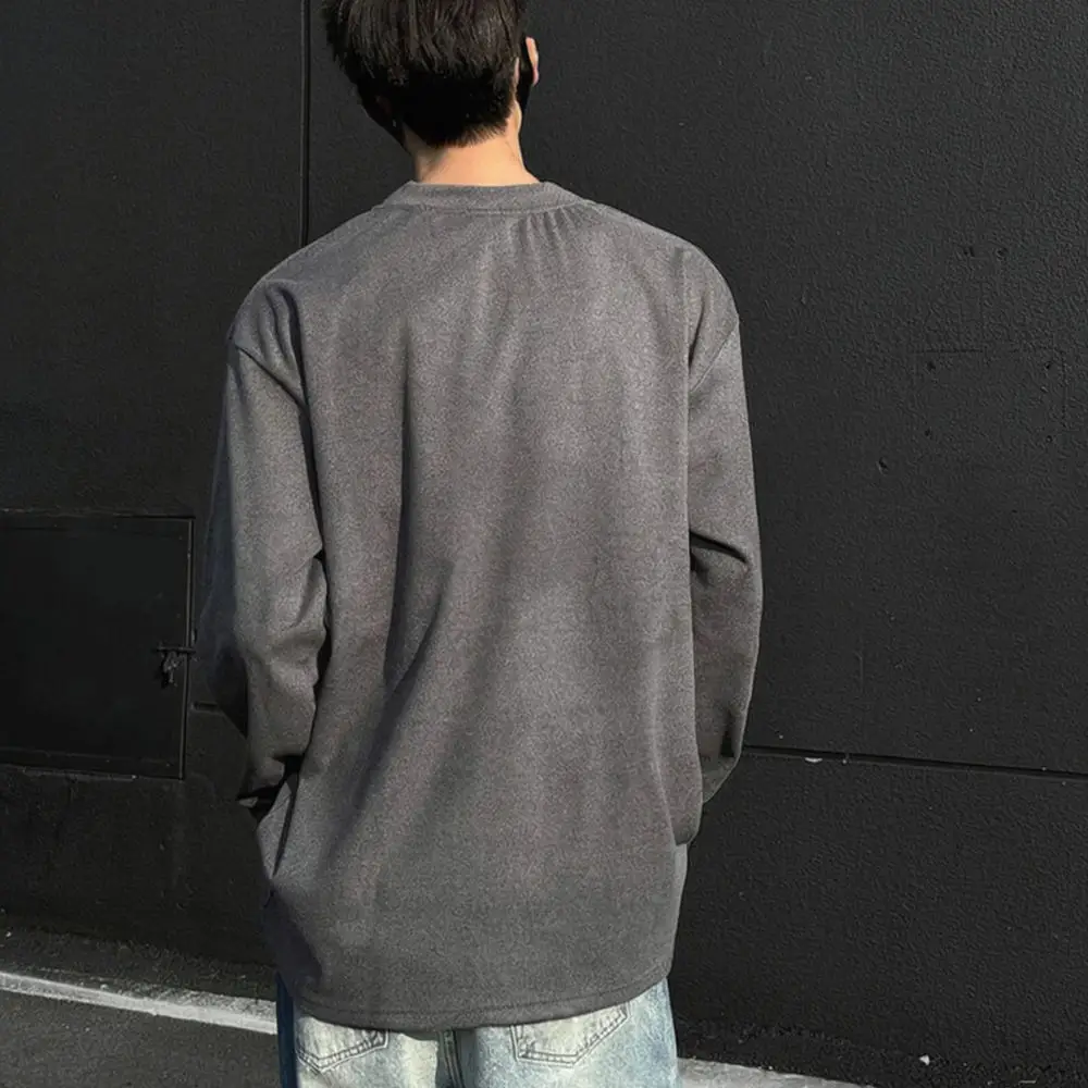 Winter Mens Thermal V Neck Long Sleeve Tee Shirt Slim Fit Comfortable Soft Velvet Base Layer Casual Solid Color Top