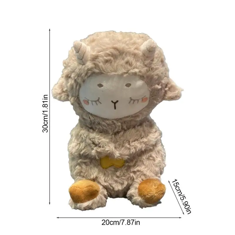 Bambola di pecora peluche traspirante peluche con luci musicali bambola di peluche peluche compagno di sonno per bambini adulti