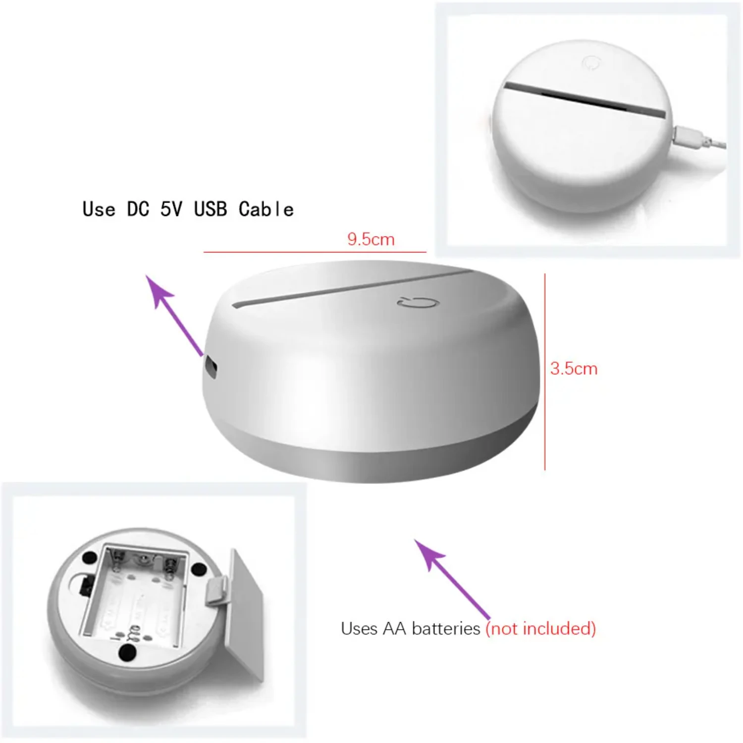 مصباح LED ثلاثي الأبعاد بجانب السرير للأطفال ، إضاءة ليلية إبداعية ، طاولة طعام ، ديكور رومانسي ، هدية عيد ميلاد ، عيد الحب ، عيد الميلاد ، طفل ، جديد