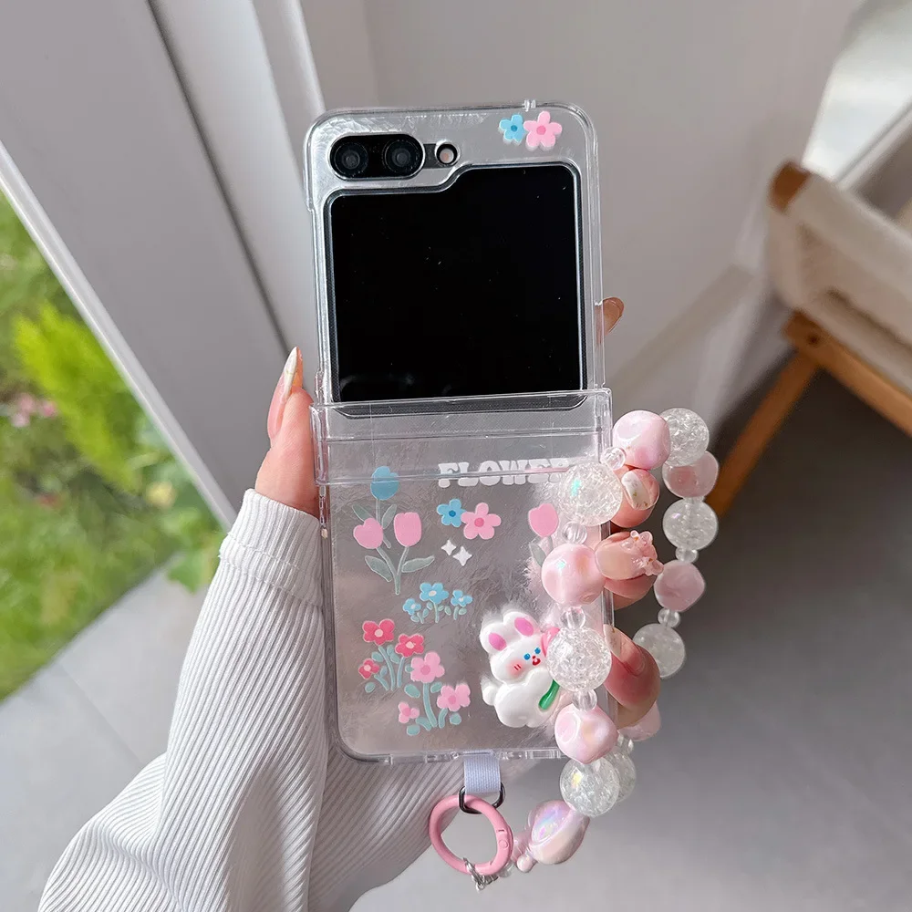

Flower Chain Phone Case for Samsung Galaxy Z Flip 7 6 5 4 Protective Back Cover for ZFlip5 ZFlip6 ZFlip7 Case Shell