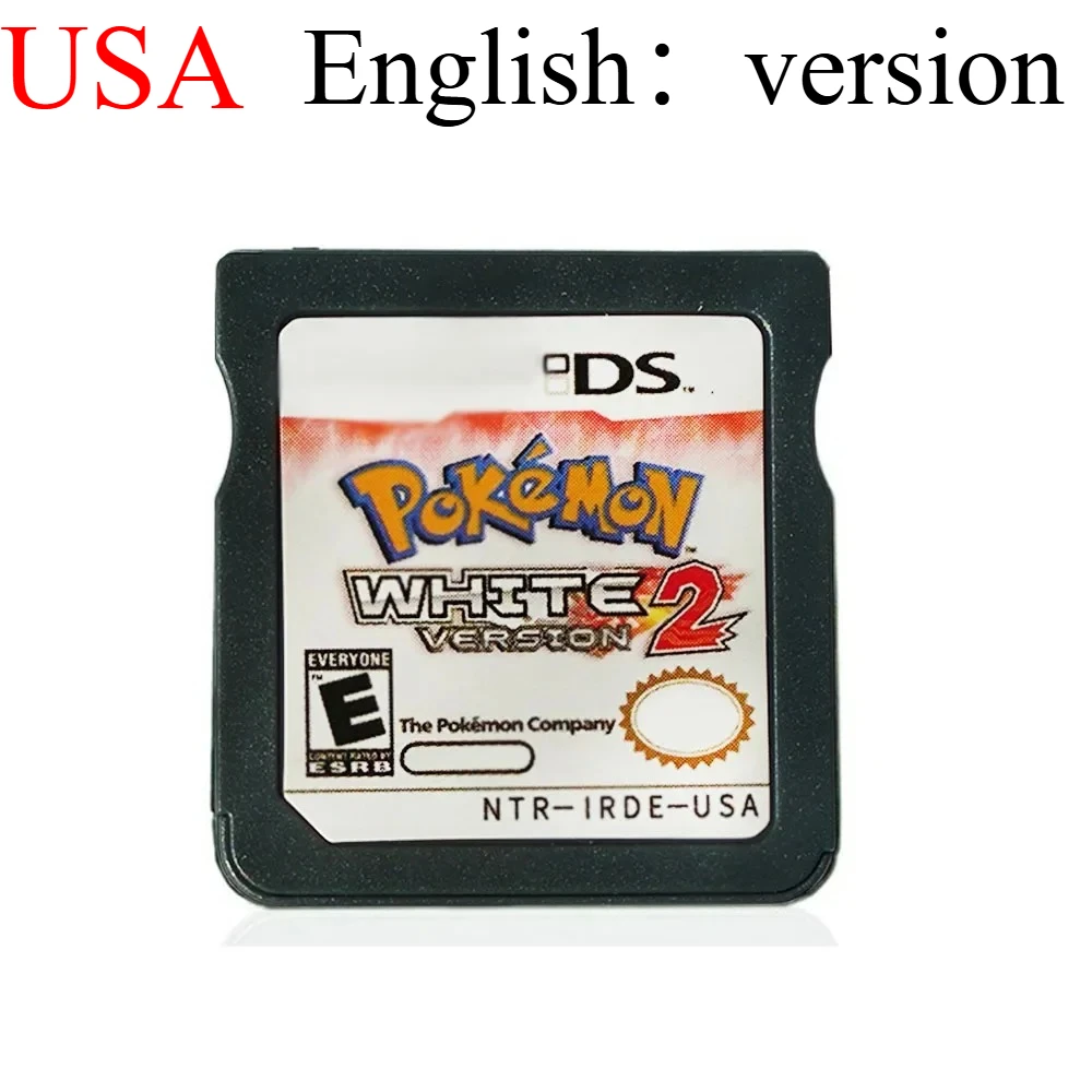 خرطوشة ألعاب الفيديو DS الإنجليزية الأمريكية (إصدار بطاقة الذاكرة R4) HeartGold SoulSilver أسود أبيض لـ NDS/2DS/3DS/NDSL