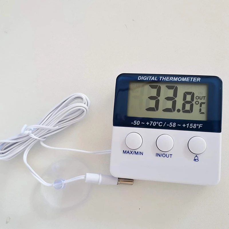 ABGG-Digital Refrigerator Thermometer With Alarm And Maximum And Minimum Temperature And LED Indicator Light
