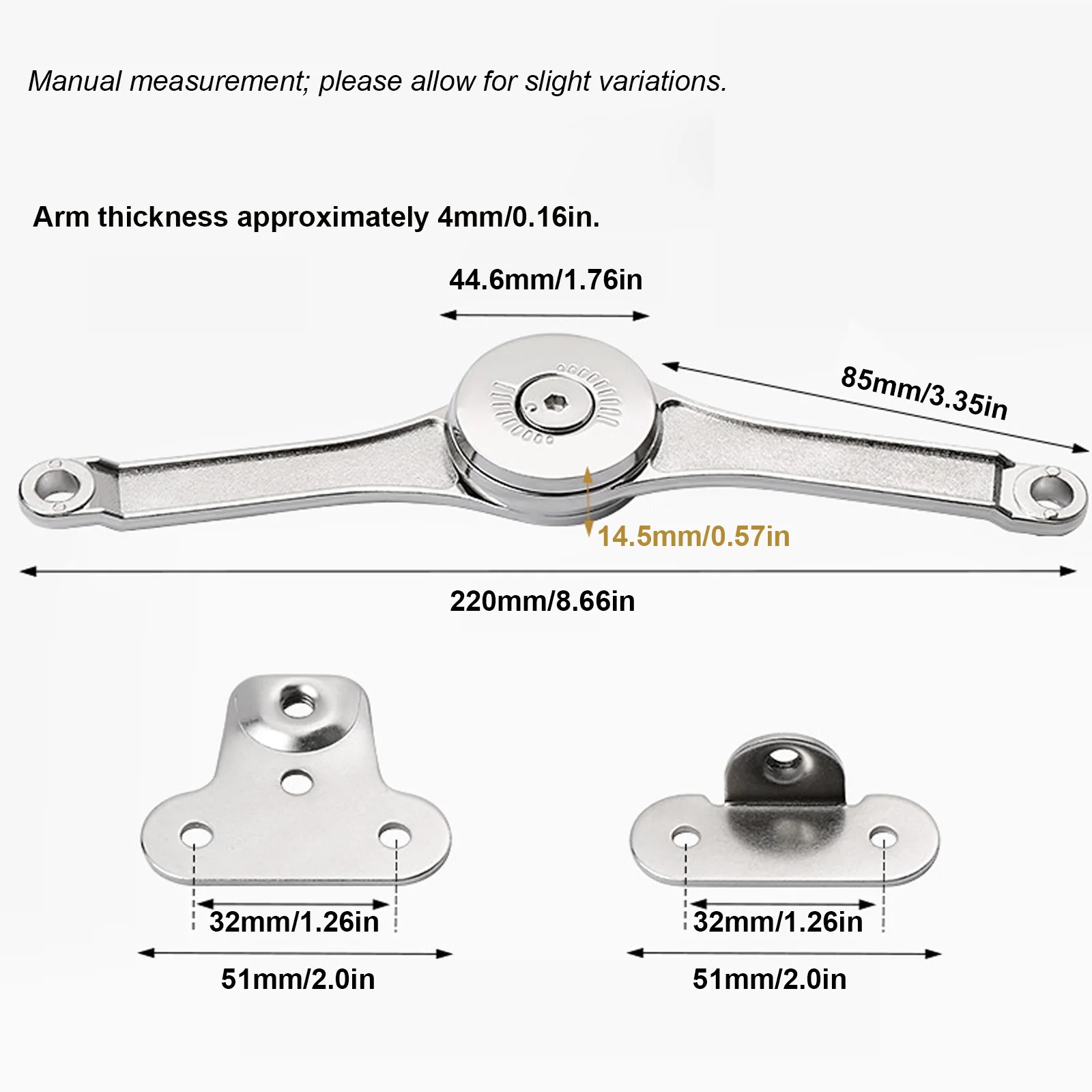 2PCS Hydraulic Randomly Stop Hinges, Adjustable Polish Furniture Lift Up Flap Stay Support Hardware for Kitchen Cabinet Door