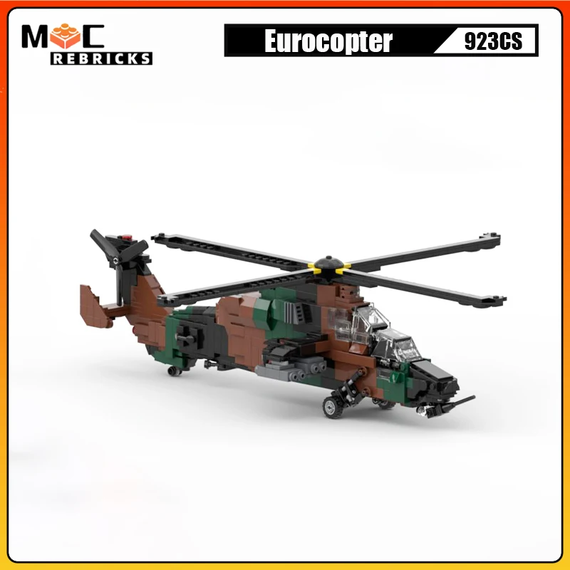 

MOC Military Air Force Eurocopter EC665 Tigre Helicopters Building Block Aircraft Model Technology Bricks Toys for Boys Gifts