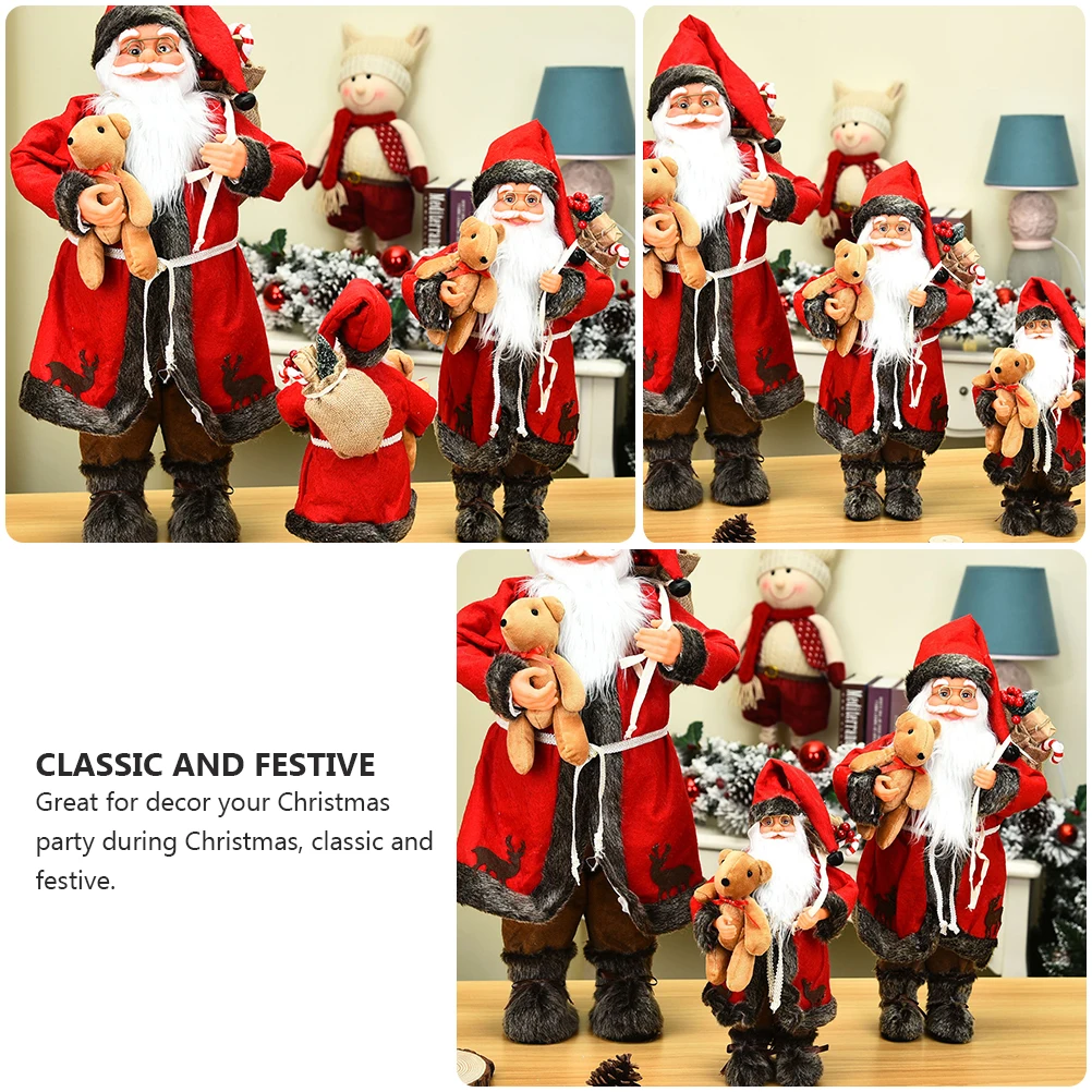 

1Pcs Santa Claus Adornment Red Festive Christmas Decor Home Office Showcase Garden Party Decoration Santa Claus Ornament