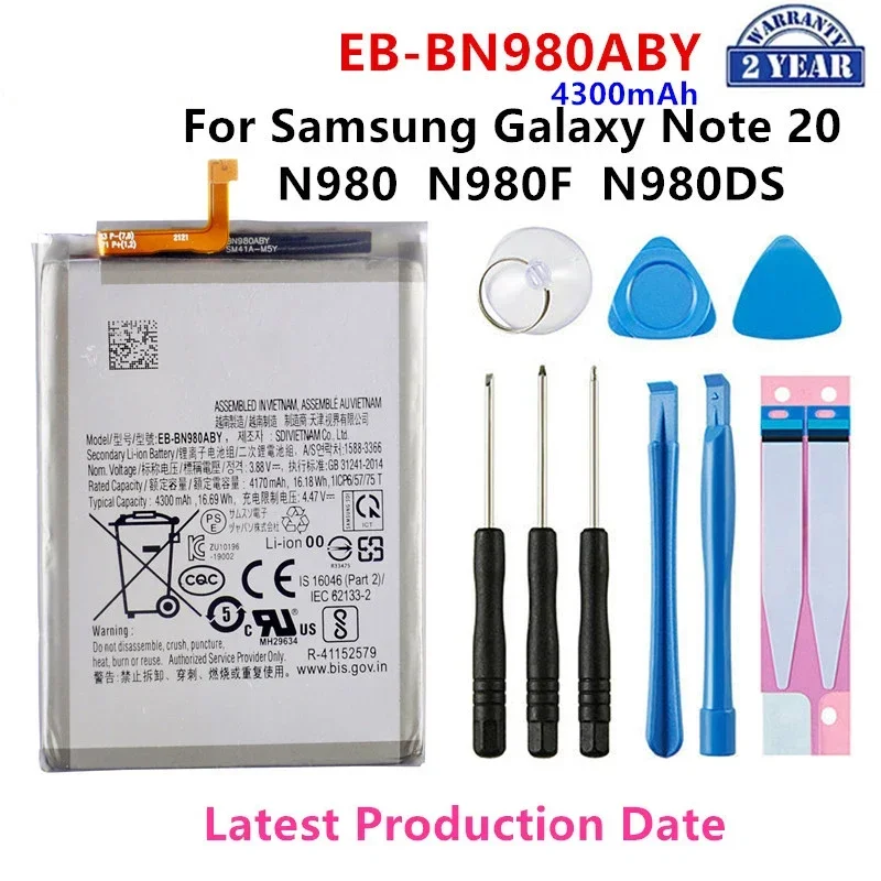 

Brand New EB-BN980ABY 4300mAh Replacement Battery For Samsung Galaxy Note 20 N980 N980F SM-N980F/DS Batteries+Tools