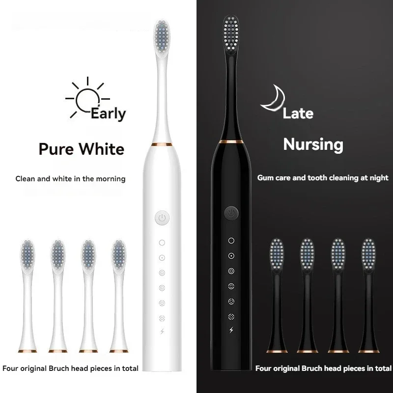 Electric Toothbrush Soft Bristles 6 Speed Automatic for Adults & Kids  Universal Smart Charging  All Ages Compatible