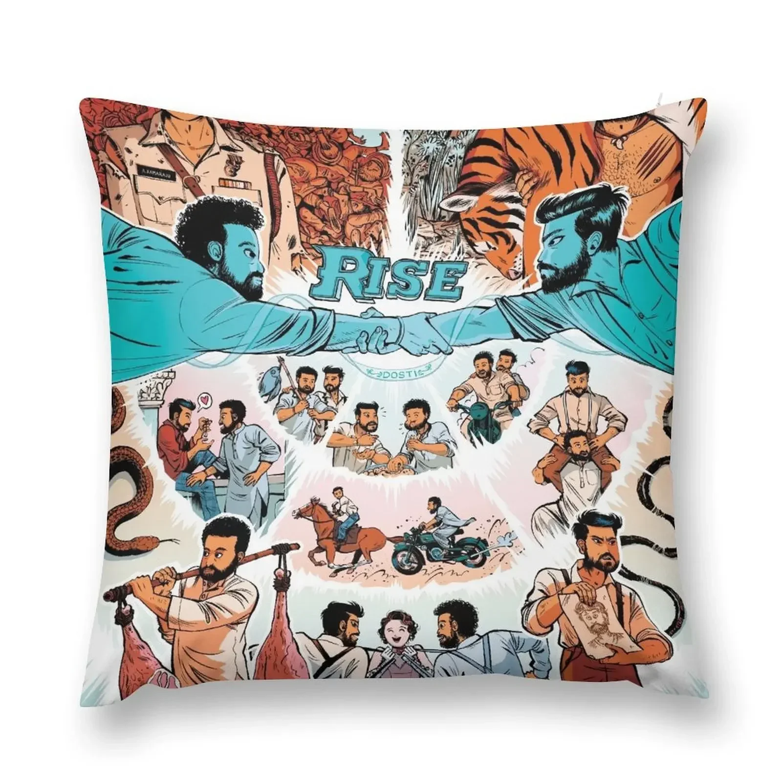 RRR Rise (Dosti) Throw Pillow Cushions Cover Decorative Sofa Cushions luxury decor Cushion Cover pillow