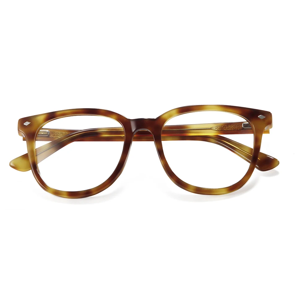 Tortoise Shell Acetate Women'S Eyewear Frames Big Round Prescription Optical Glasses Frame Marcos Lentes Opticos Hombre