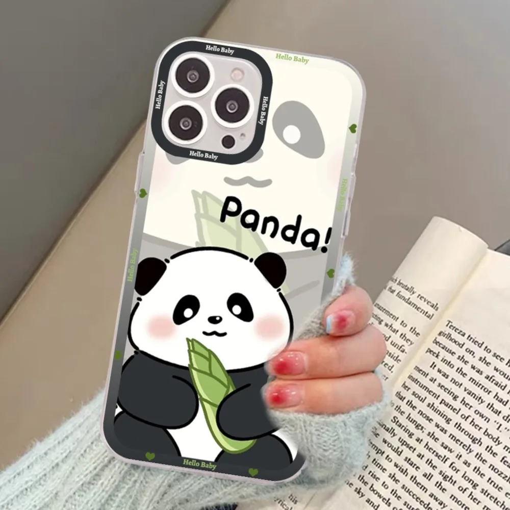 Cute Kawaii Panda Mousepad For Samsung S 20 21 22 23 lite plus ultra Clear Mobile Cover Funda