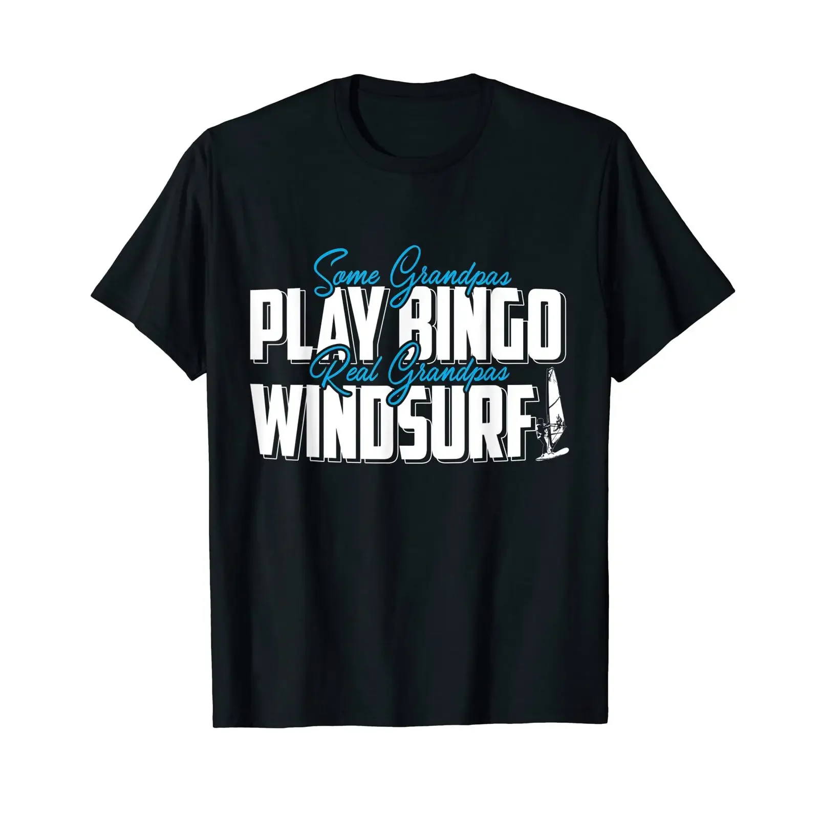 Men's Grandpa Windsurfing Surfer Fun T Shirt vintage Washed Versatile Casual Stretched graphic Comfortable