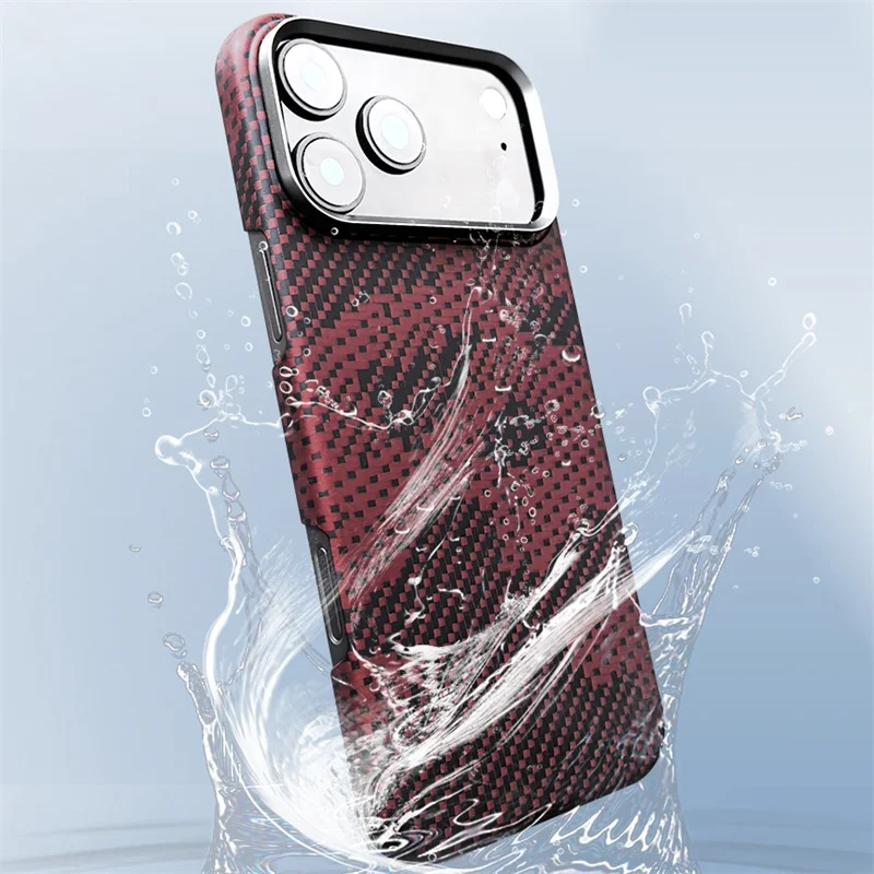 جديد لهاتف آيفون 17 برو ماكس حافظة هوائية من ألياف الكربون الحقيقية حافظة كيفلر رفيعة للغاية وخفيفة الوزن واقية