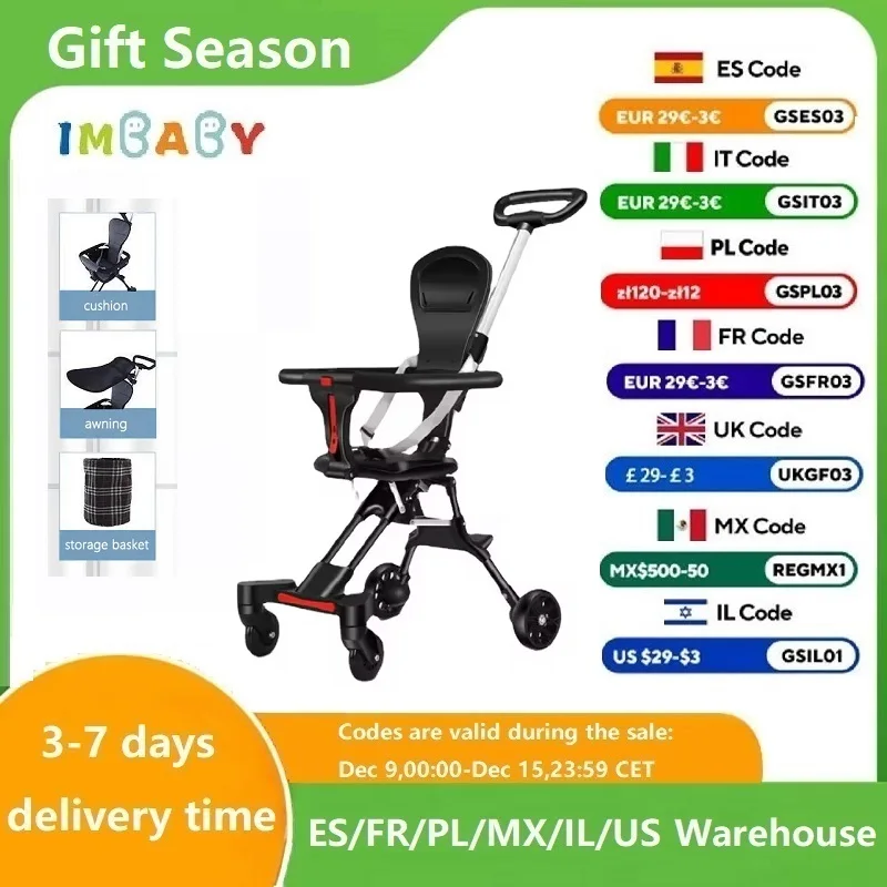 Light Foldable Baby Stroller Kid Travel Carriage Cart Newborn Two-Way Seats Landscape Stroller Portable Children Four-Wheel Cart