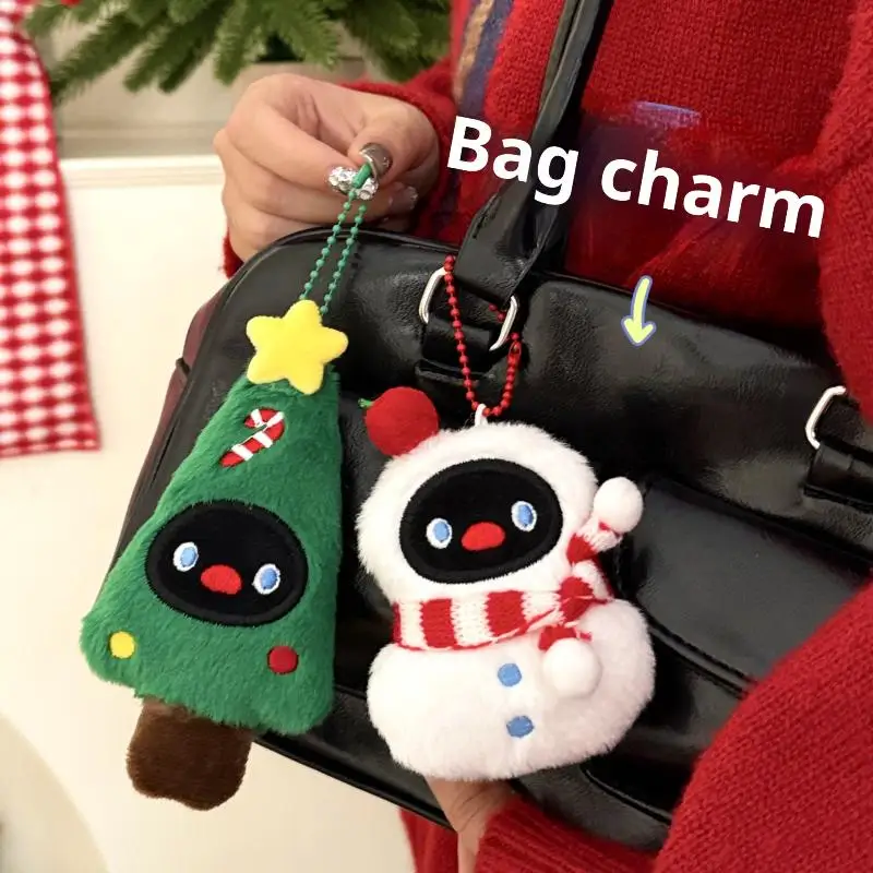 1Pcs Nette Plüsch Weihnachten Puppe Anhänger Schlüsselbund Kawaii Gefüllte Schneemann Puppe Spielzeug Rucksack Behänge Dekoration Zubehör Geschenke