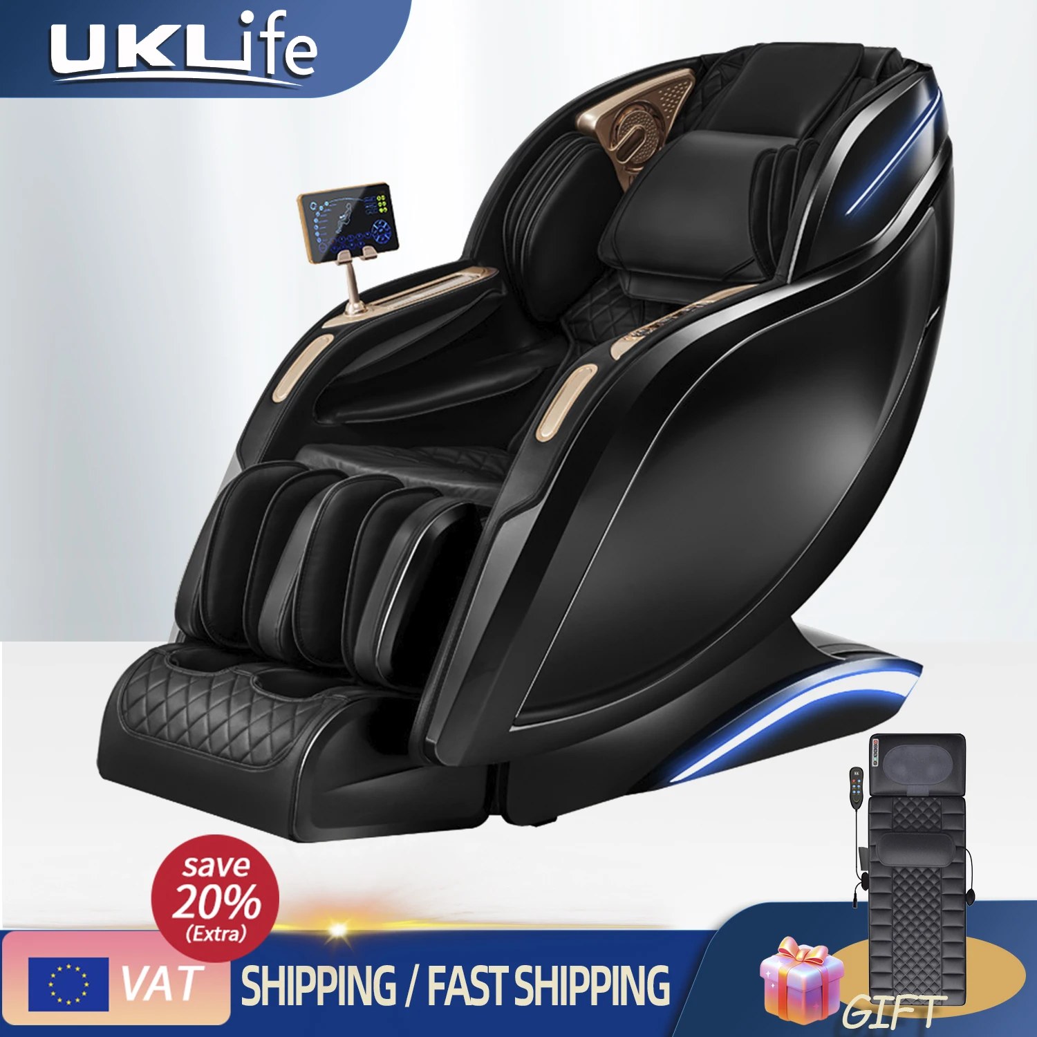 

3 Year Warranty UKLife 3D Zero Gravity Airbag Full Body Massager Chairs Home 4D Heat AI voice Office Chair Massage Sofa Recliner