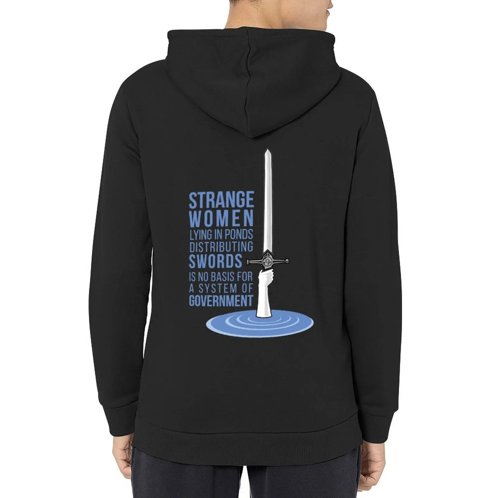 المرأة الغريبة الكذب في البرك توزيع السيوف - مونتي بيثون هوديي النمط الياباني الرجال الملابس أنيمي الملابس رياضية الرجال