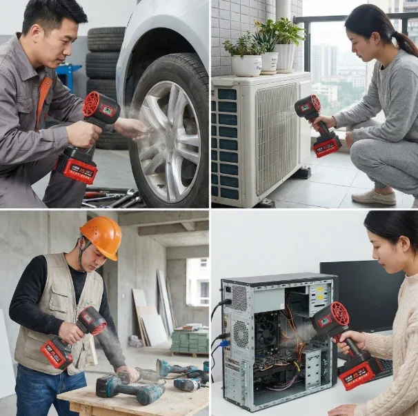 70mm Turbo Jet Blower with 2800g Max Thrust – 38000RPM Brushless Motor, Portable Air Duster for Car Drying, Snow Removal