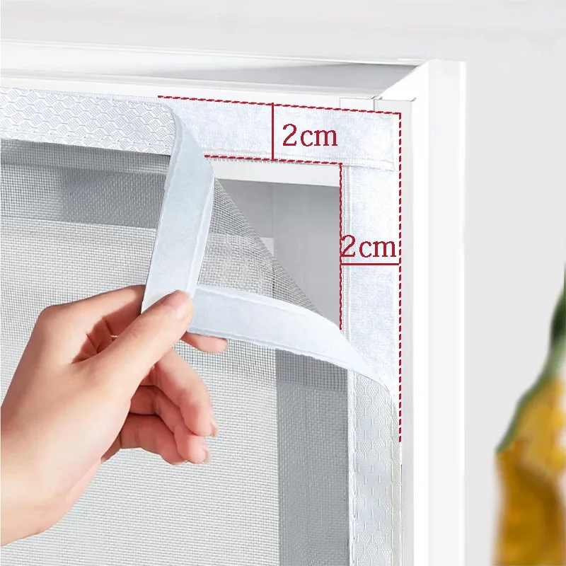 White mosquito screen window self-adhesive magnetic mosquito net, home self installing invisible net, automatic closing