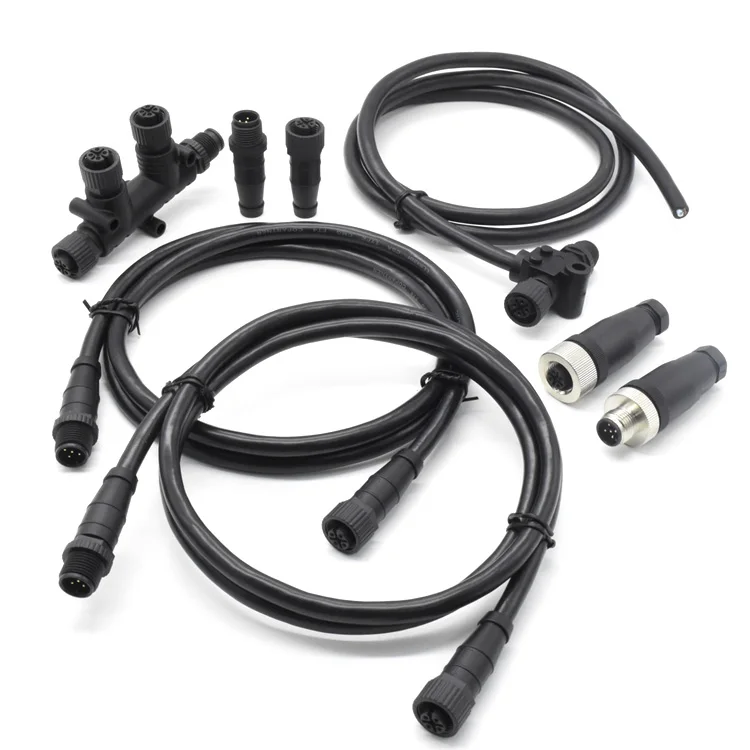 NMEA 2000 M12 5 Pin T-Type Splitter Connector, 3/4/6 Way Plastic Marine Waterproof Connector for Ship Marine Cable Bus Interface