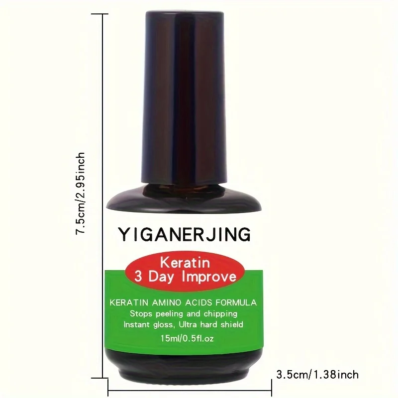 Yiganerjing Keratin 3 Day Improve Keratin Amino Acids Formula Nail Stops Peeling and Chipping  Nail Strengthener Repair 15ml