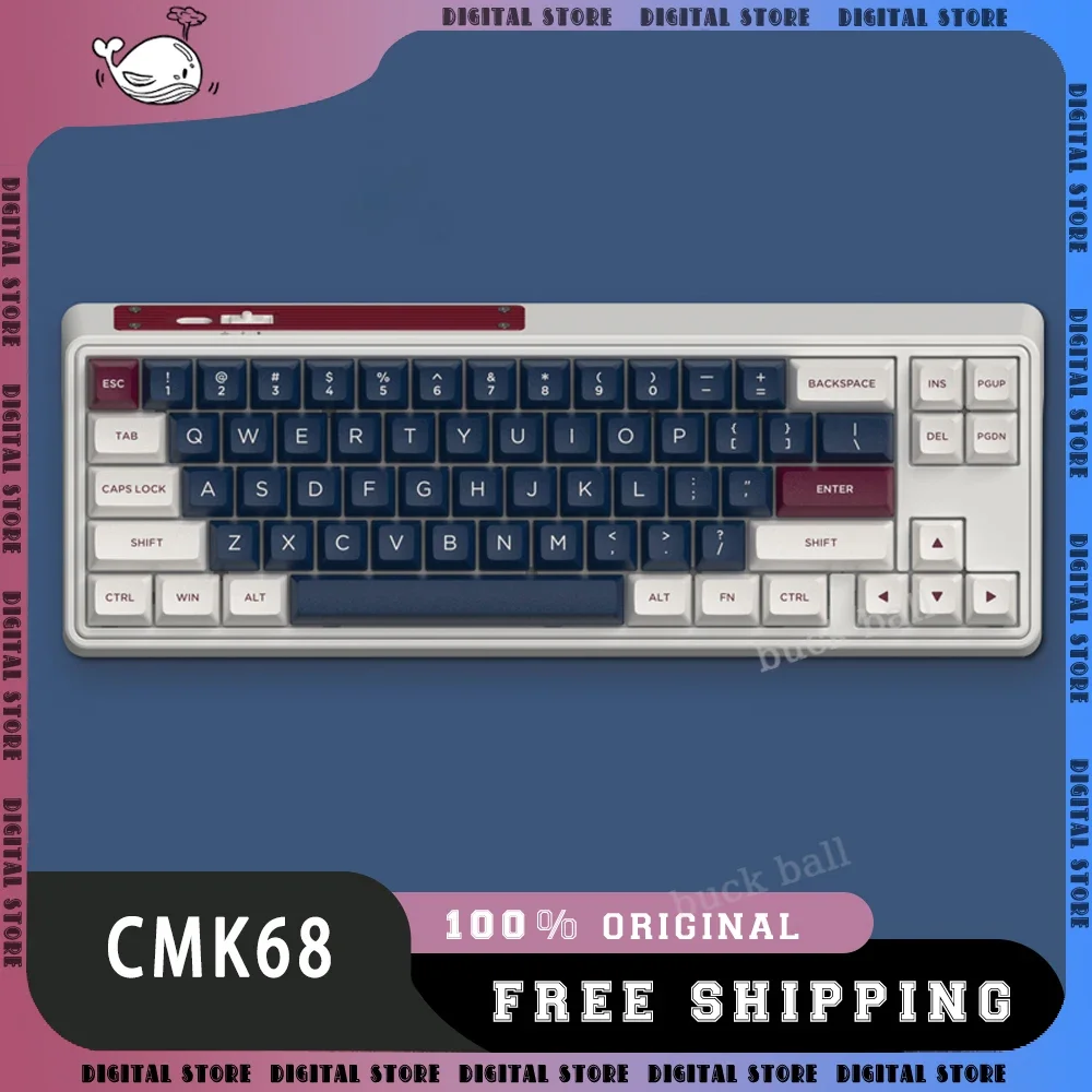 

FL ESPORTS CMK68 Mechanical Keyboard 3Mode USB/2.4G/Bluetooth Wireless Keyboard 68keys Hot Swap Rgb Light Office Gamer Keyboards