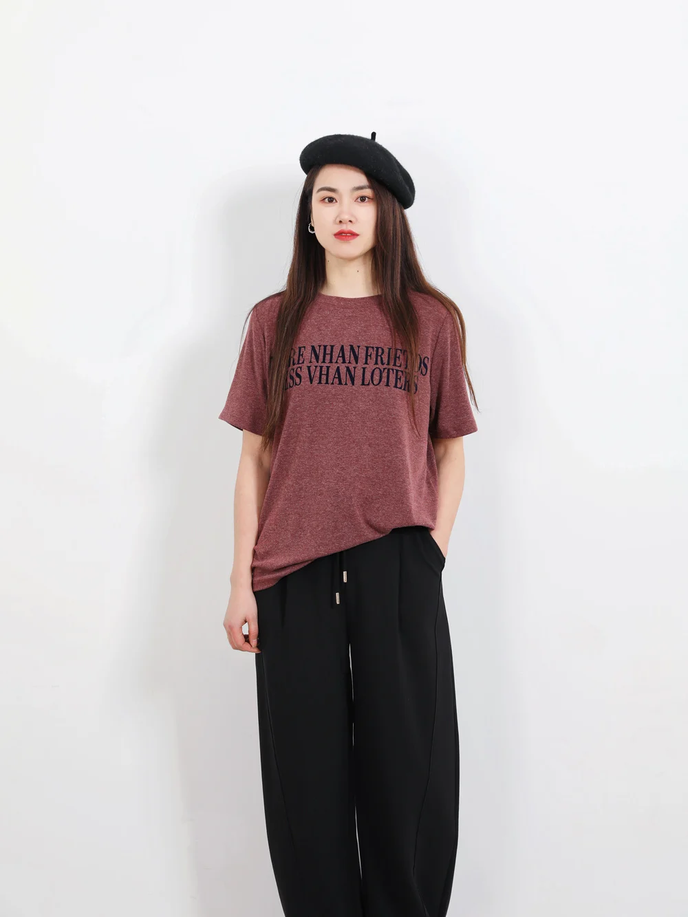 

Soft Comfortable Knitted ort Sve round Ne T-irt Women's Top Versatile Slimming Self-Kept Sle Korean Loose Fit Summer