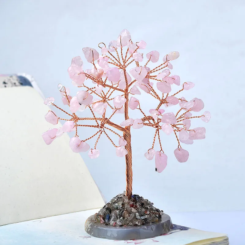 

Natural Gem Quartz Tree Mineral Reiki Fortune Tree Colourful Crystal Energy Gem Stone Yoga Feng Shui Trees Home Decor 1PC